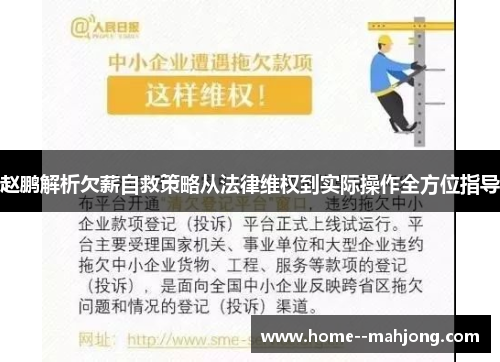 赵鹏解析欠薪自救策略从法律维权到实际操作全方位指导 赵鹏解析欠薪自救策略从法律维权到实际操作全方位指导