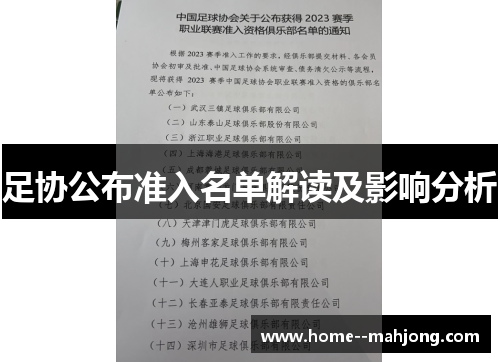 足协公布准入名单解读及影响分析 足协公布准入名单解读及影响分析